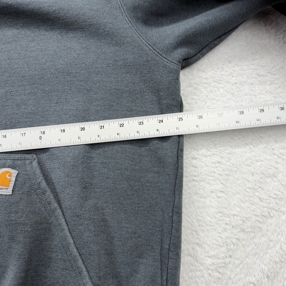 Carhartt Men's Gray Original Fit Hooded Sweatshirt with Neon Logo Size L - Picture 6 of 10